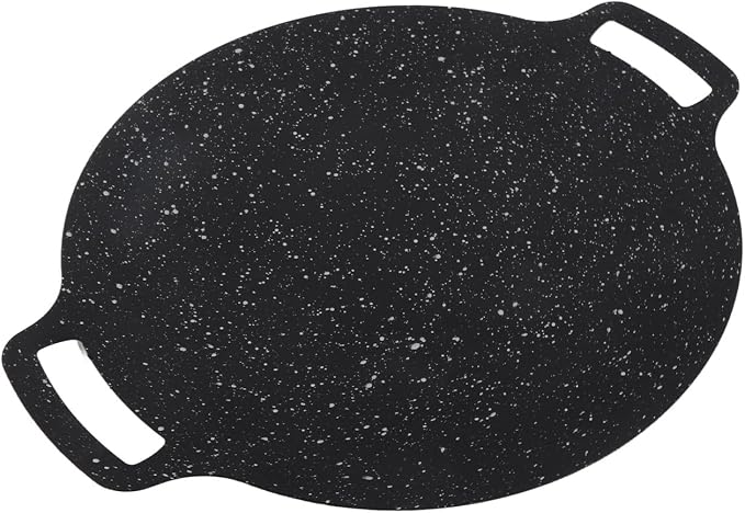 Acouto Korean Grill Pan Maifan Stone 32cm, NonStick BBQ Grill Plate for Outdoor Camping, Korean BBQ, Portable Cartridge Stove Use, High Temp (28cm)
