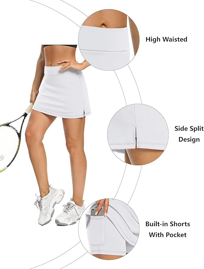 LouKeith Tennis Skirts for Women Golf Athletic Activewear Skorts Mini Summer Workout Running Shorts with Pockets
