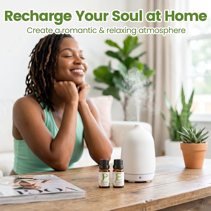 Auelife Essential Oils for Diffusers for Home, 6 Pack Fresh Scented Oil Set | Aromatherapy Gift with Grapefruit, Lemon, Peppermint, Eucalyptus, Blossom & Orange, Tea Tree for Home, Candle Making
