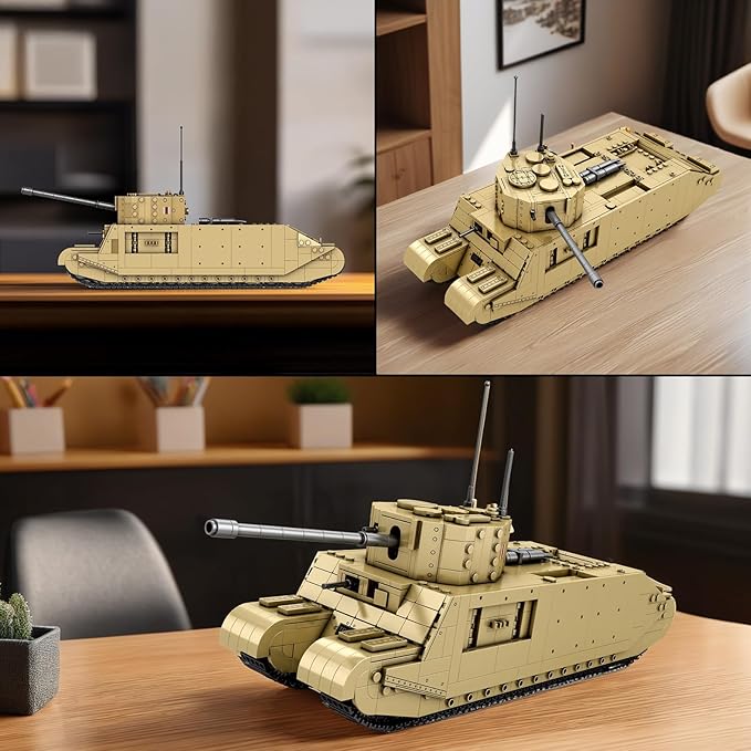 TOG2 Tank Building Set, WW2 Military British Armed Tanks Building Block Set for Military Fans 77032, World of Tanks Licensed Product, MOC Tank Model Toy Gift for Adults and Teens（1427 PCS）