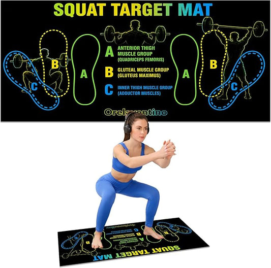 Squat Mat with Foot Position,Non-Slip Workout Mat for Squats & Leg Exercises, Improves Muscle Activation & Knee Support, Home Gym Fitness Mat,30 * 13.8"inch Squat Pad