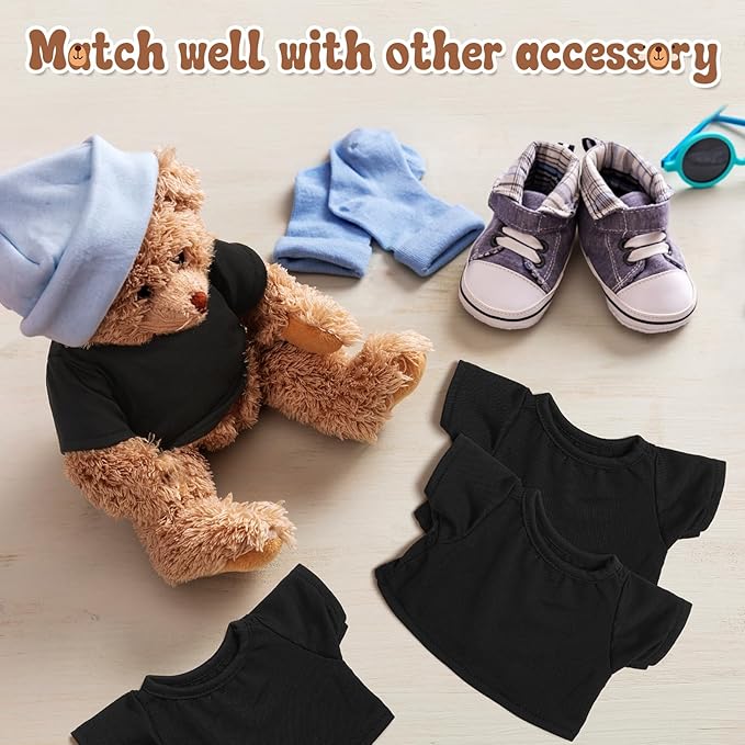 12 PCS Stuffed Bear Clothes Shirts & Tshirts - Classic Plush Bear Shirts Fit 8-12 Inches - Stuffed Animal Dolls