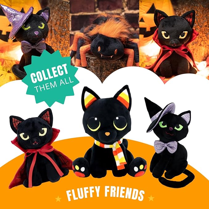 Cory The Candy Corn Cat - Cute Halloween Decor, Small Stuffed Animal, Halloween Decorations, Machine Washable, Soft and Safe Materials - Candy Corn Cory, 8 Inch