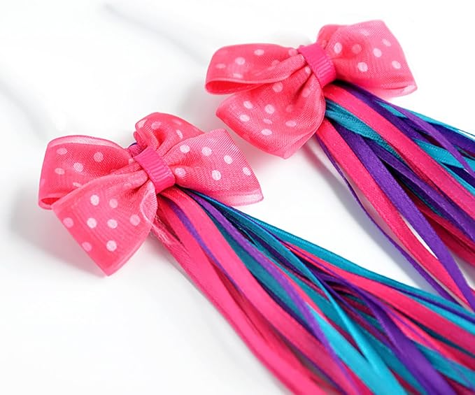 U-LIAN Kids Bicycle Tassel Ribbon,Children Scooter Handlebar Streamers Bicycle Grips Ribbon Baby Carrier Accessories Easy Attach to Bike's Handlebars…