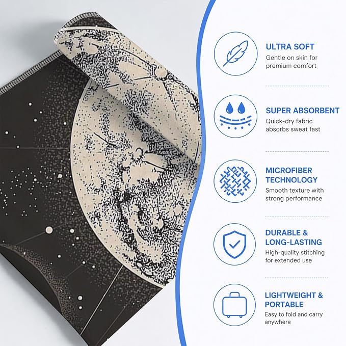 Yoga Mat Towel, Hot Yoga Non Slip with 4 Corner Pockets, 74 x 26 in | Soft Absorbent Microfiber With Four Corner Pockets, Fits Over Yoga Mats For Hot Yoga, Pilates, Gym, And Travel