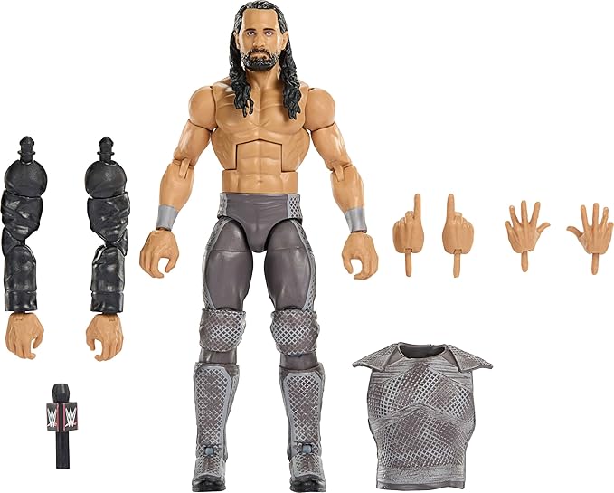 Mattel WWE Elite Collection Action Figure & Accessories, Premium Live Event Seth Rollins Set, Survivor Series with Sam Roberts Build-A-Figure Parts