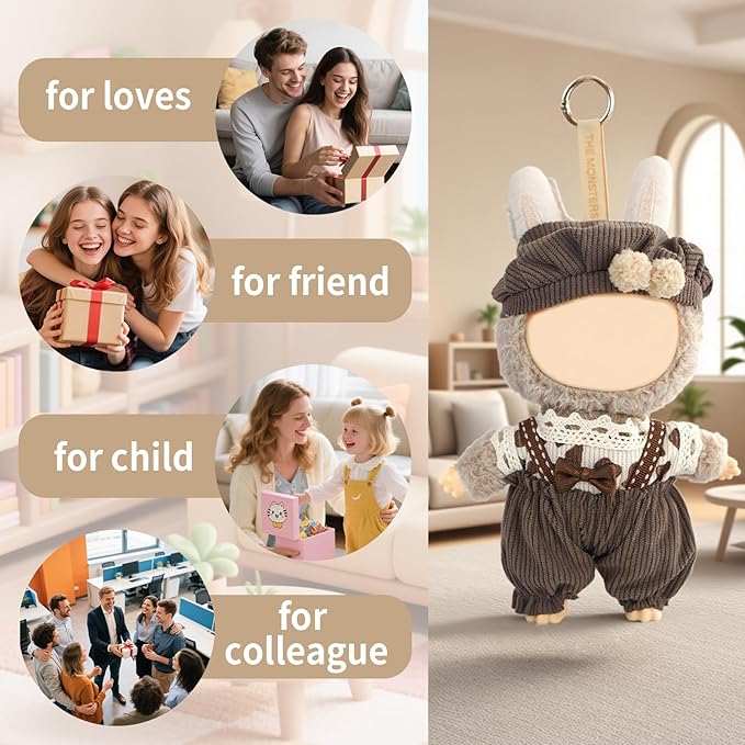 Coolcandy 17cm Doll Clothes for Doll, Fashionable Dolls Outfit with Accessories Suit, Stylish Adorable Dolls Clothes Set, Soft Fabric, Detailed Stitching(Doll Not Included)