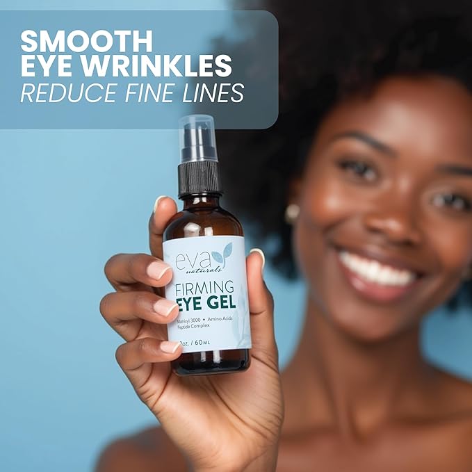 Eye Gel for Dark Circles, Bags & Puffiness – Anti-Aging Serum with Peptides, Hyaluronic Acid & Botanicals – Firming Under Eye Treatment for Wrinkles, Fine Lines & Tired Skin – 2 oz