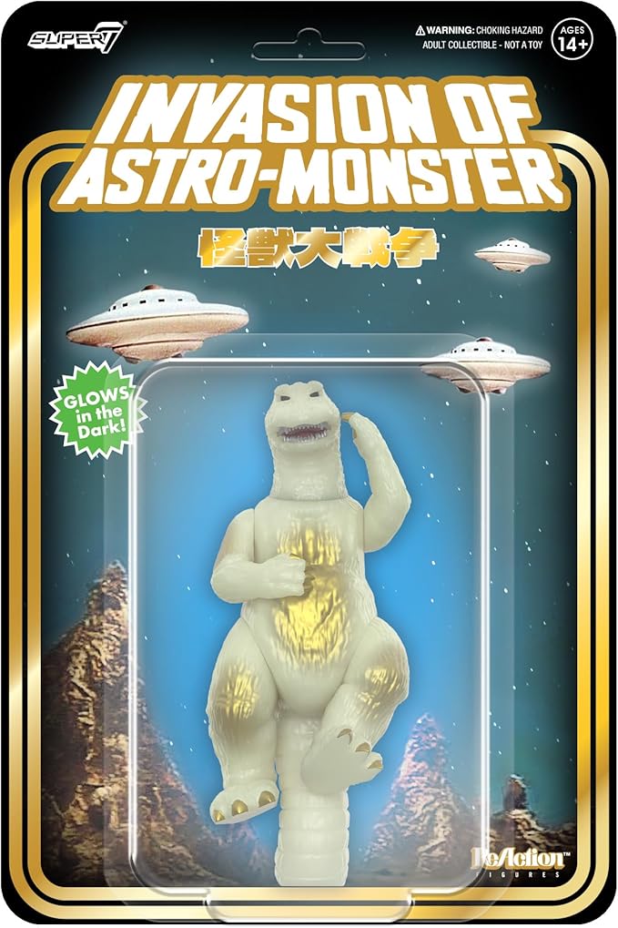 Super7 Toho Godzilla '65 Victory Celebration (Glow in The Dark) Reaction Figure - 3.75" Toho Godzilla Action Figure Classic Monster Movie Collectibles and Retro Toys