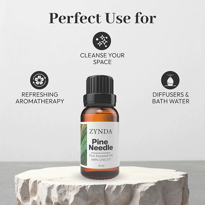 Pine Needle Essential Oil – 100% Pure & Natural Pine Oil | Refreshing Forest Aroma for Diffuser, Massage & Aromatherapy – Lab Tested Organic Essential Oils for Men & Home Use (10ml)