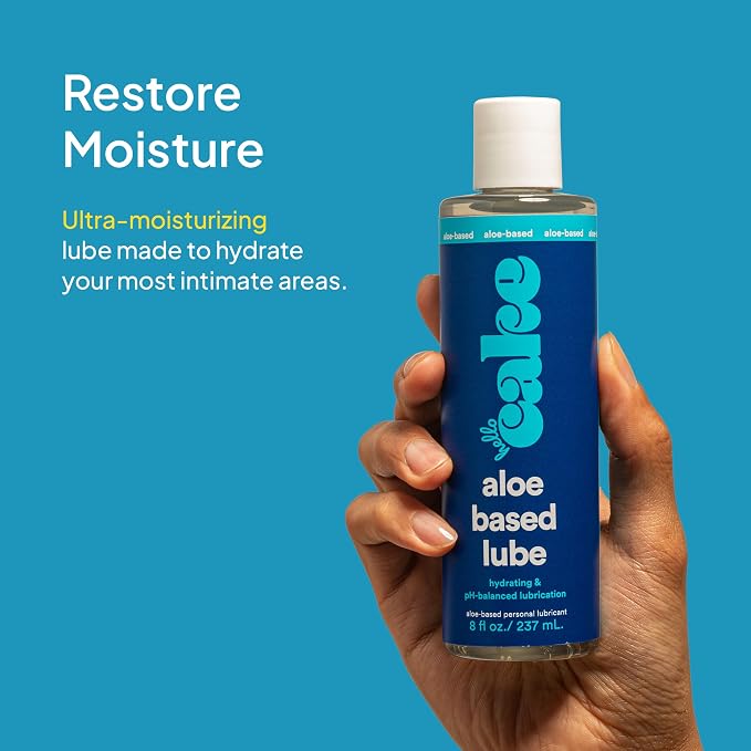 Hello Cake Aloe-Based Personal Lubricant - Hydrating, Hypoallergenic, pH-Balanced, Non-Sticky, Condom Compatible, for Men, Women, & Couples, 8 fl oz