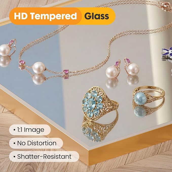 Sweetcrispy Bathroom Mirror for Over Sink, 30" x 36" Rectangle Wall Mount Mirrors with Metal Frame, Modern Vanity Mirror with Tempered Glass, for Home Decor, Anti-Rust, Gold