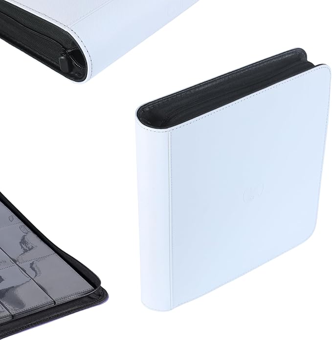 1200+ Pockets Trading Card Binder, 12-Pocket Card Ablum Compatible with lorcana,MTG,Sports Cards & Other Standard Size Trading Card (WHITE)