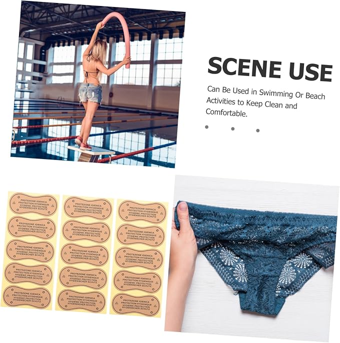 Didiseaon 100pcs Adhesive Underwear Liners Stickers for Women Soft Leakproof Panty Liner Swimsuit Inserts Breathable Protective Stickers for Swimwear Comfortable Body Types