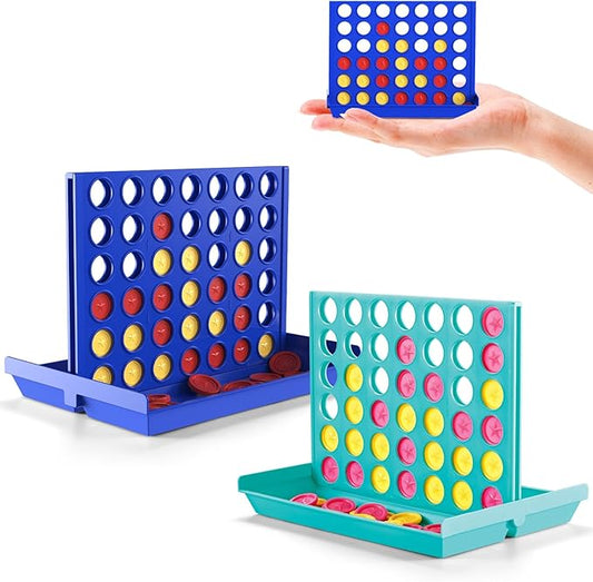 Pup Go 2-Pack Mini Pocket Sized 4 in a Row Board Game for Kids Ages 3+, Perfect Travel Sized Classic Games for Planes and Cars, Fun and Engaging Match Four Game for Children Ages 3 to 8 Years Old