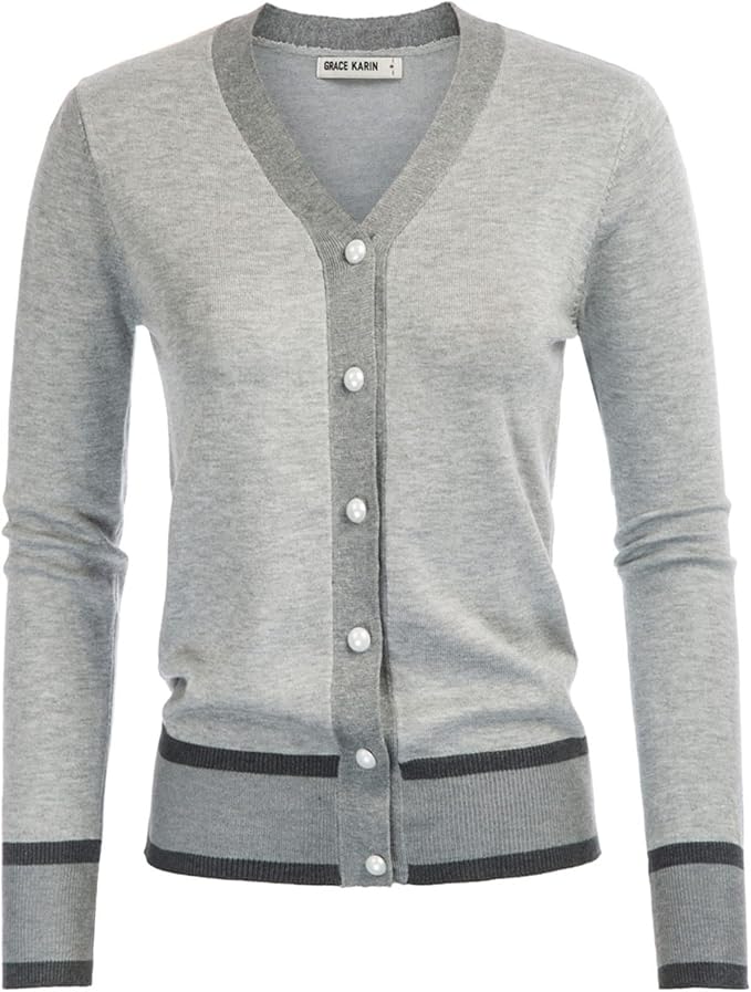 GRACE KARIN Cardigan Sweaters for Women Lightweight Long Sleeve Cropped Cardigan Summer Fall Fashion Clothing Outfits Shrug