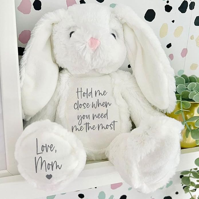 Custom Plush Bunny Keepsake Toy Hold Me Close Worry Hug Rabbit Personalized Stuffed Animal Doll Baby Shower Birthday Gift