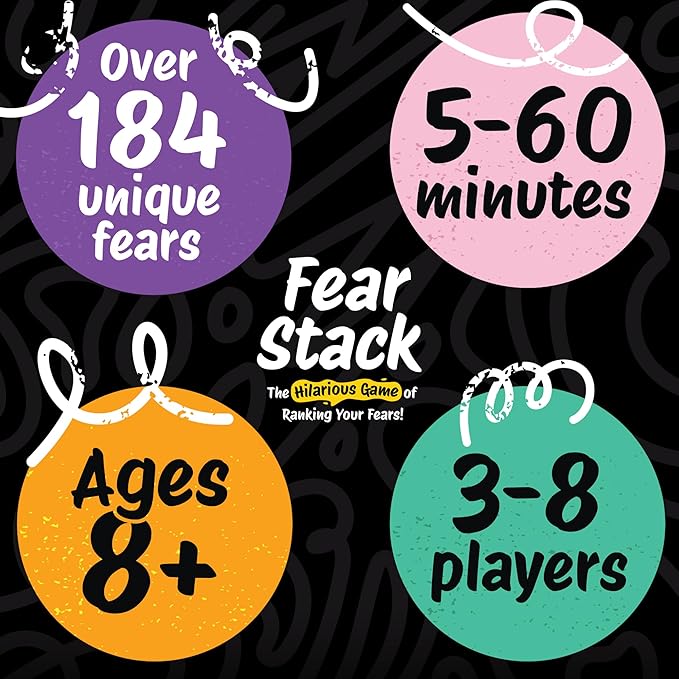 Fear Stack – What Freaks Out Your Family? A Fun Family Party Card Game | Great for Conversation Starters & Family Game Night | Includes 184 Cards, 4 Whiteboards, and 4 Markers