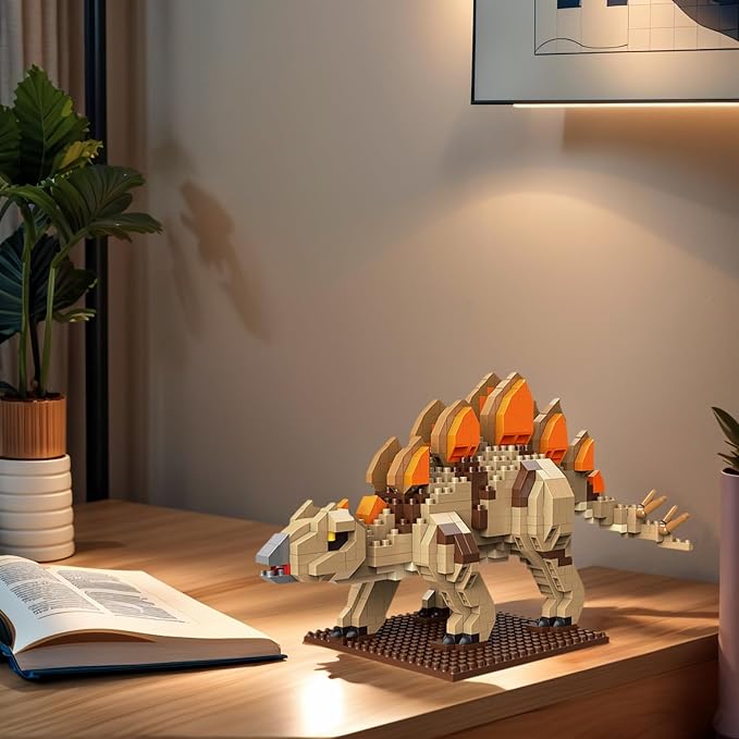 Dinosaur Micro Mini Building Block Sets for Adults, No Compatible with Lego, Building Toys for Home & Office Decor, MOC 3D Creative Model Gifts for Christmas