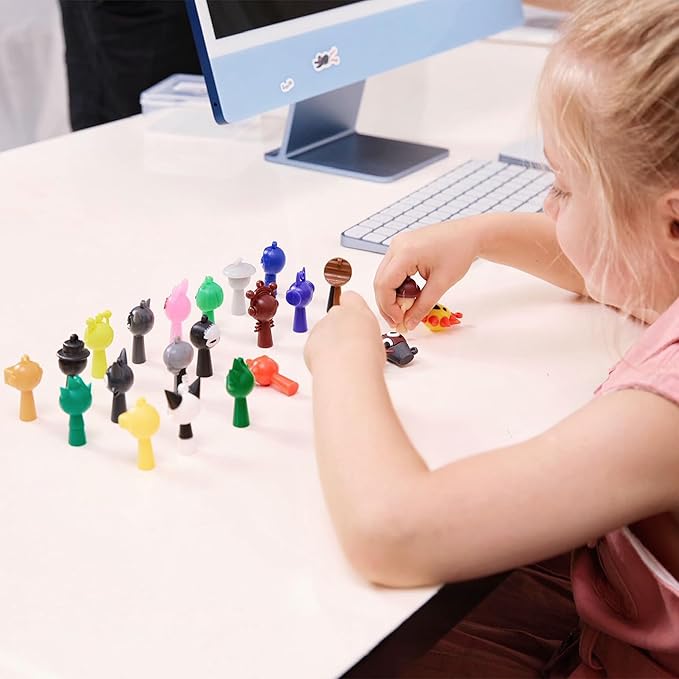 WMP® Sprunky Action Figures Mystery Box, Sprunky Mystery Box, 24PCS Sprunky Figures, Office Room Figurine Decor, Colorful Mystery Animal Action Figurines Set, Sprunky Toys Birthday Party Adults Kids