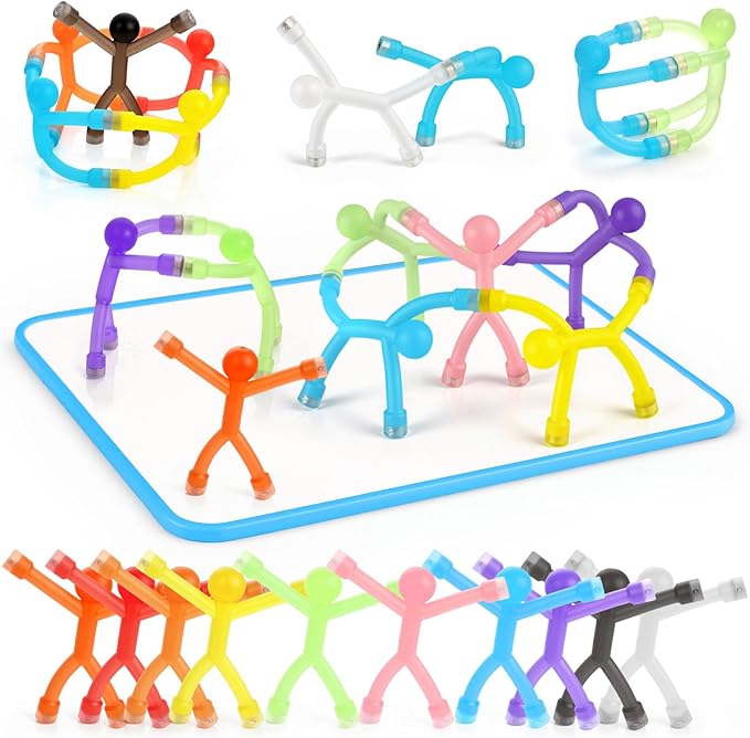 3 otters 24PCS Magnetic People, Magnet Men with White Board Fridge Magnets Sensory Fidget Toys for Classroom Prize Goodie Bag Stuffers