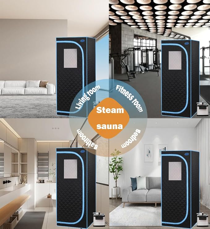 Portable Sauna Box, Portable Steam Sauna for Home with 2.6L 1000W Steamer, 15 Levels, Folding Chair, Extra Large Size (31.5 x 31.5 x 68.9 inch)