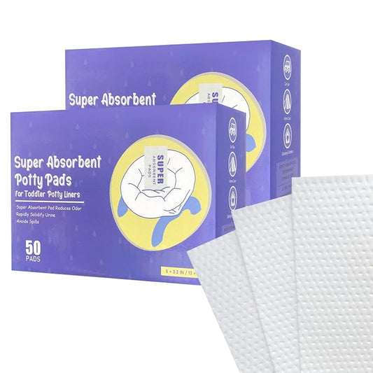 Disposable Potty Absorbent Pads for Kids Travel,Toilet Refill Pouch for Toddler Toilets Portable Fast-Acting Absorbent Fit All Baby Travel Potty Bags - 100 Pads