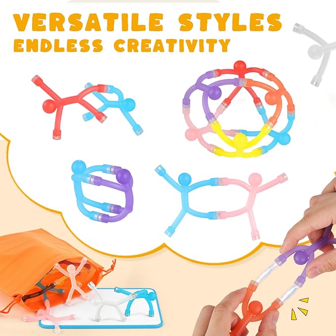 3 otters 24PCS Magnetic People, Magnet Men with White Board Fridge Magnets Sensory Fidget Toys for Classroom Prize Goodie Bag Stuffers