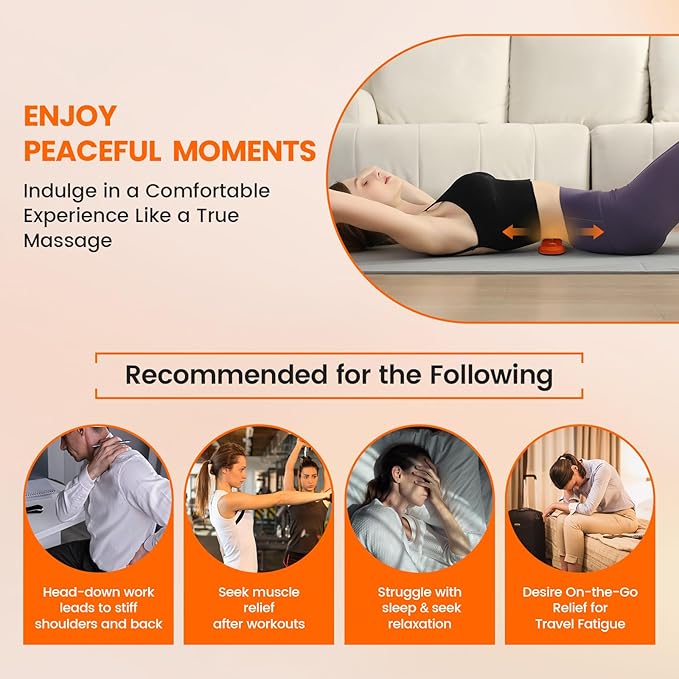 Manual Back Massager, Trigger Point Tool for Back Stretching | 4 Bumps Penetrate Deep Tissue，Prevent Muscle Stiffness，Improve Posture，Full Body Massage，lightweight 3.9 oz，portable