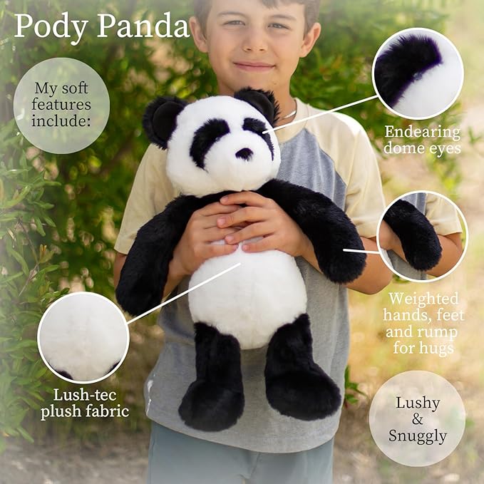 World's Softest Plush Pody Panda, Lushee, Large, 16" Stuffed Animal for Baby, Toddler, Kids, Adults - Panda Plush Toy-Adorable Toy Made from Kid-Friendly, Quality Materials