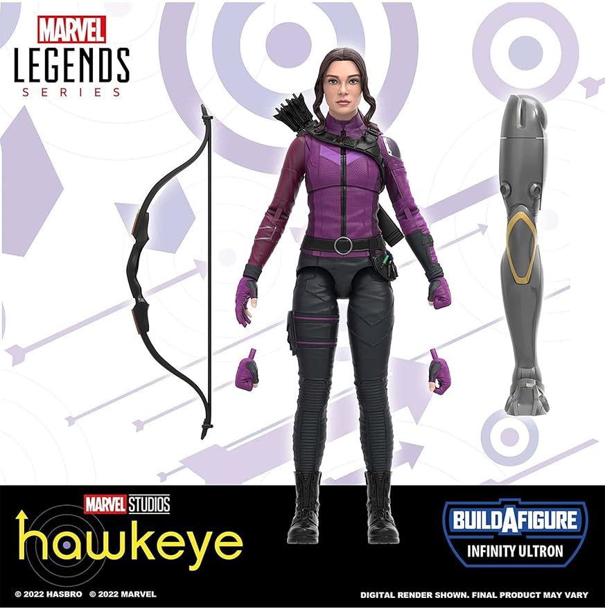 Marvel Legends Series MCU Disney Plus Kate Bishop Hawkeye Series Action Figure 6-inch Collectible Toy, 3 Accessories, 1 Build-A-Figure Part