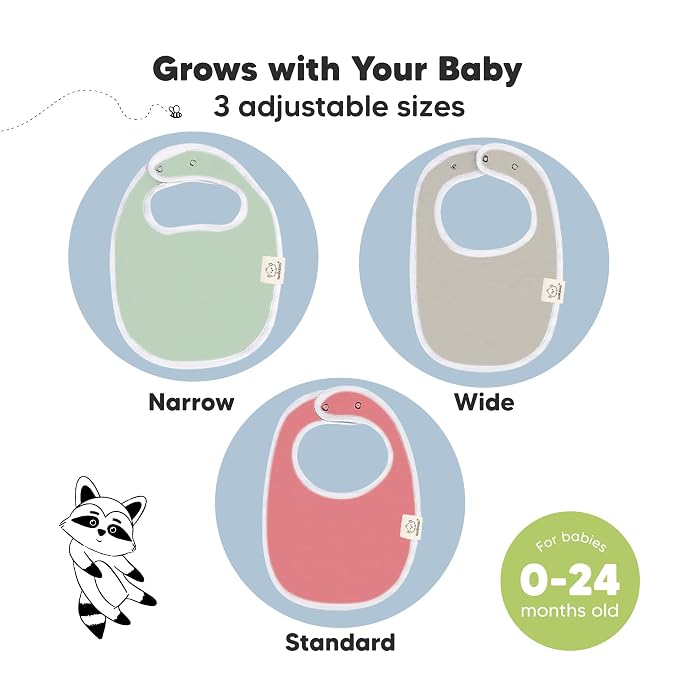 KeaBabies 8-Pack Organic Baby Bibs for Drooling and Teething - Soft Cotton Bibs for Baby Girl, Boy, Extra Absorbent, Easy to Clean & Put On for Toddler, Newborn, Infant 0-24 Months (Spring)