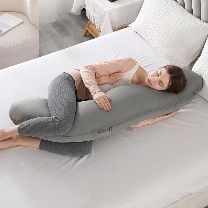 BATTOP Pregnancy Pillows with Cooling Cover,Cooling Maternity Pillow for Sleeping,Support for Belly,Hips,Legs,Pregnancy Must Haves,Side Sleeper Body Pillow
