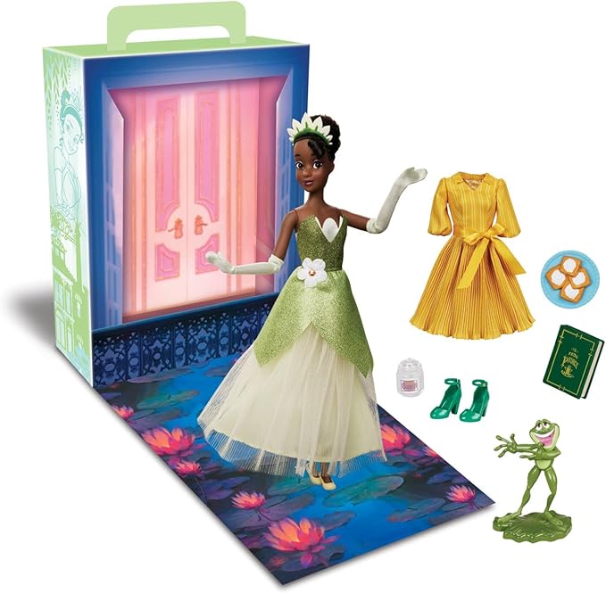 Disney Store Official Princess Story Doll - Tiana (11 Inches), Includes Coloring Book & Additional Dress, Classic Outfit, Toys for Girls
