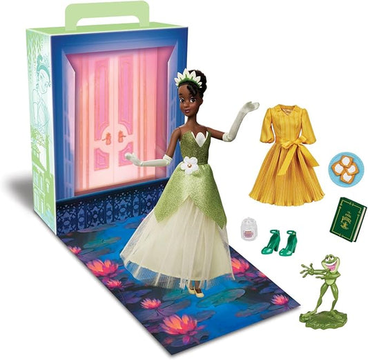 Disney Store Official Princess Story Doll - Tiana (11 Inches), Includes Coloring Book & Additional Dress, Classic Outfit, Toys for Girls