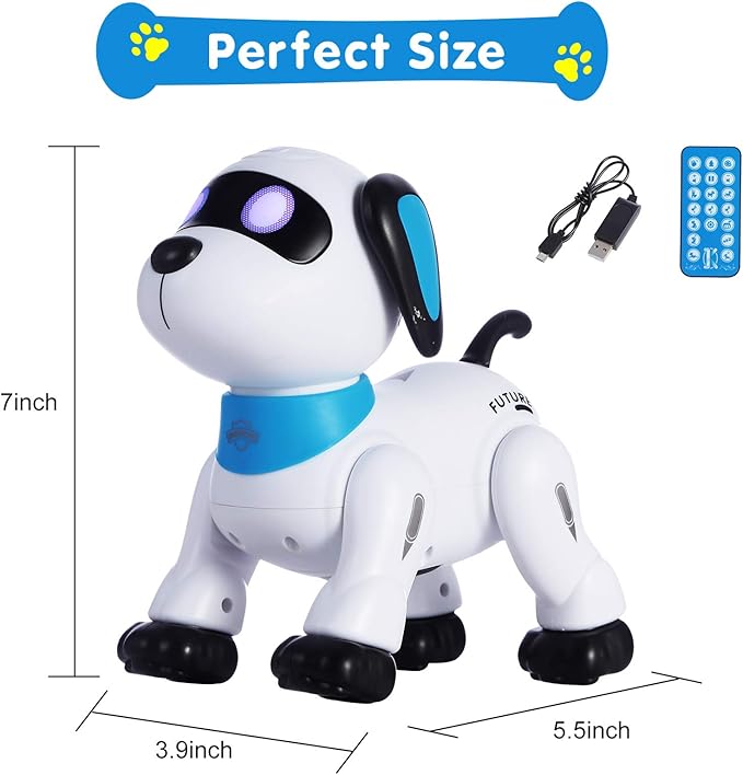 yiman Remote Control Robot Dog Toy – Programmable Smart Robot Dog for Kids 3+, Interactive Dancing & Sound, RC Stunt Robot Toys with LED Eyes, Electronic Pet Toy Dog for Boys & Girls Gifts (Pink)