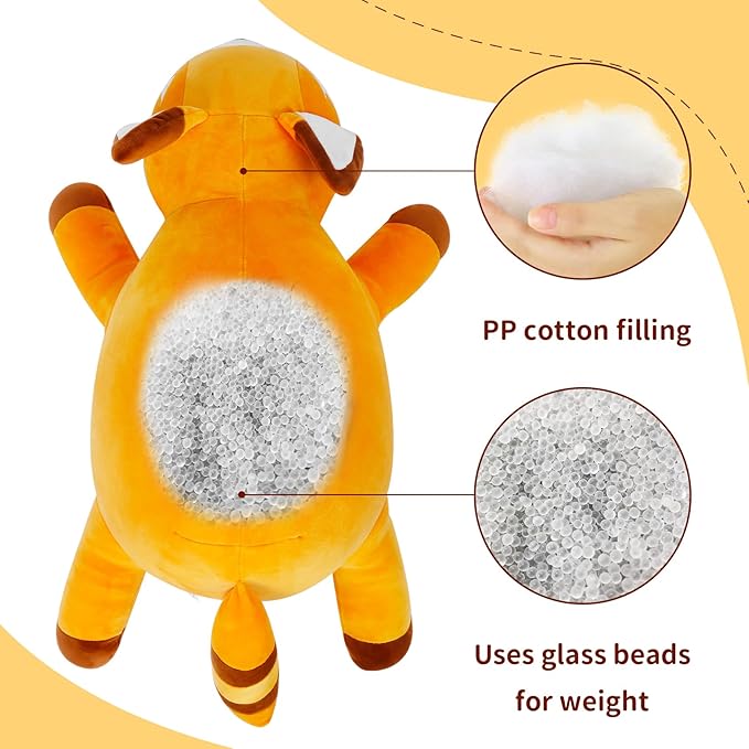 Red Panda Weighted Plush, 22" 4.2 lbs Character Weighted Stuffed Animals Series, Cute Red Panda Plushie Dolls Throw Pillow Birthday Gifts for Children Kids Adults