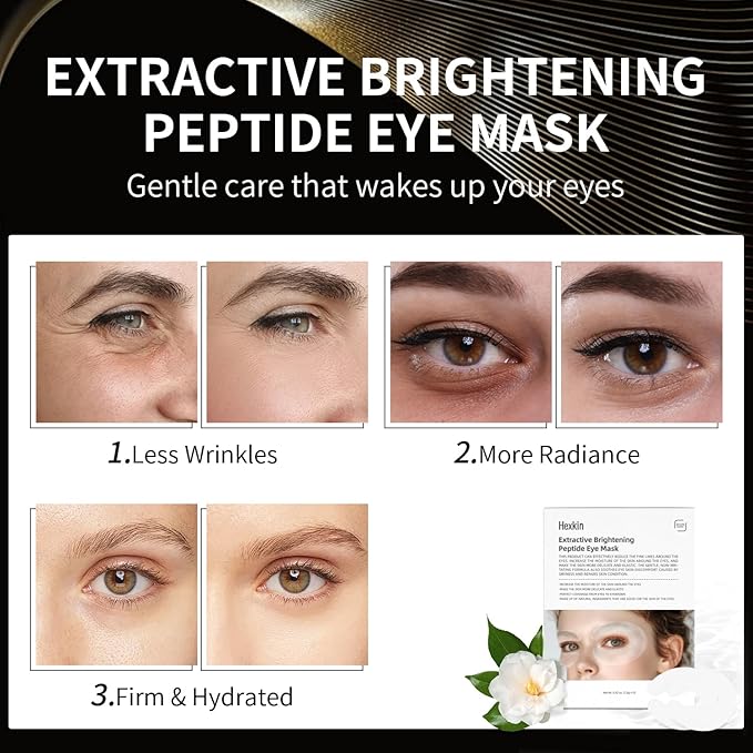 Eye Patches for Puffy Eyes and Dark Circles – Firming Collagen Eye Mask for Women, Under Eye Serum with Centella & Glutathione, Korean Skincare, U-Shape Design, 10 Pairs