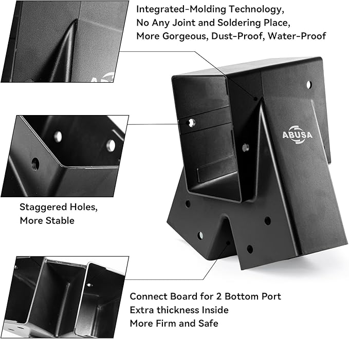 ABUSA Heavy Duty Swing Sets Brackets Including 2 Black A-Frame Swing Set Brackets and 4 Black Swing Hangers for Playground Equipment Mounting Parts Hardware Included (Black)