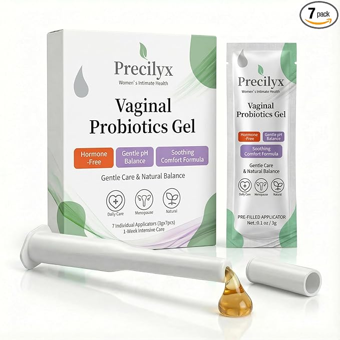 Vaginal Probiotics Intimate Care Gel for Women with Boric Acid Odor Control,Itch Relief & pH Balance Hormone-Free | BV & Yeast Infection Care | Dryness Moisturizer,7 Pre-Filled Applicators
