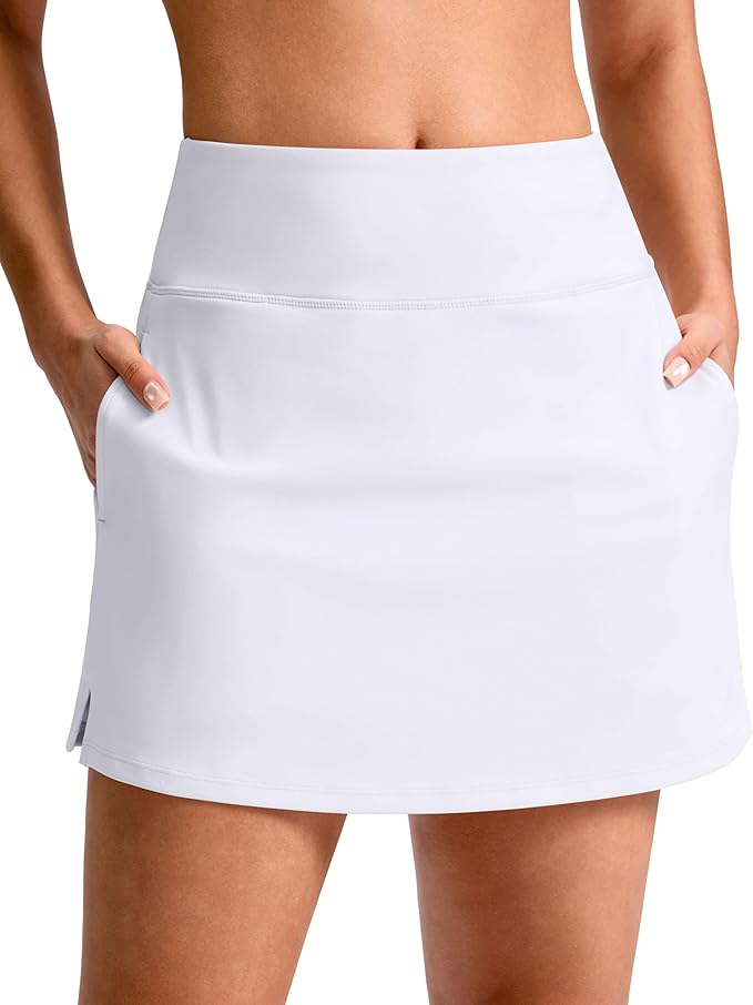 14"/16" Skorts with 3 Pockets | Side Slits, High Waisted, Built-in Shorts, A Line, Casual, Pickleball, Athletic, Golf, Tennis Skirt, for Women