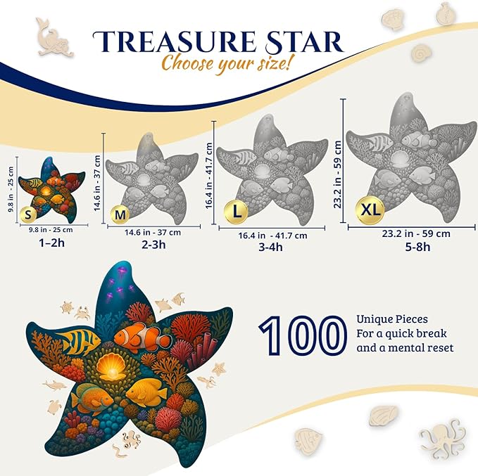 Premium Wooden Puzzles for Adults - 100 Piece Eco-Friendly Wood Puzzles - Relaxation & Brain Training - Unique Jigsaw Puzzle - Whimsical Shape Puzzle Pieces 9.8 × 9.8 in