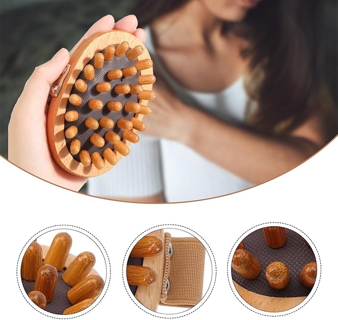 2PCS Meridian Brush Massage Body, Meridian Pressure Brush Wood Therapy Massage Tools for Full Body Shaping and Pain Relief