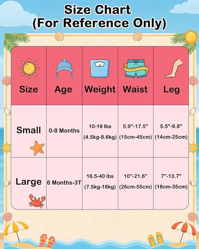 Babygoal Reusable Swim Diapers 3 Pack for 0-8 Months Newborn and Baby Girl Swimming Lessons 3SD42-B