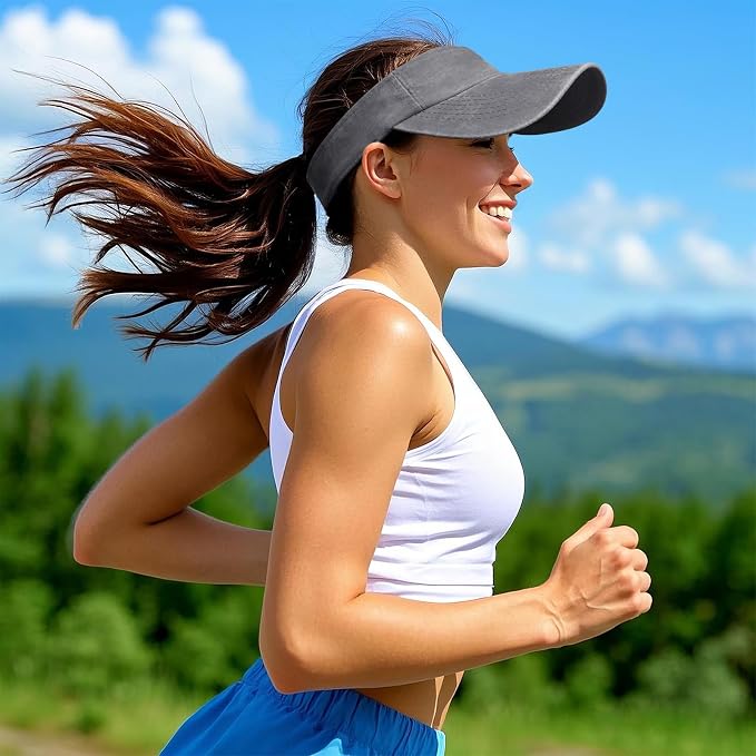 Marrywindix 1 Piece of Sport Wear Athletic Visor Sun Sports Visor Hat Visor Adjustable Cap for Women and Men