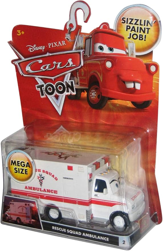 Disney / Pixar CARS TOON 1:55 Die Cast Car Oversized Vehicle Rescue Squad Ambulance