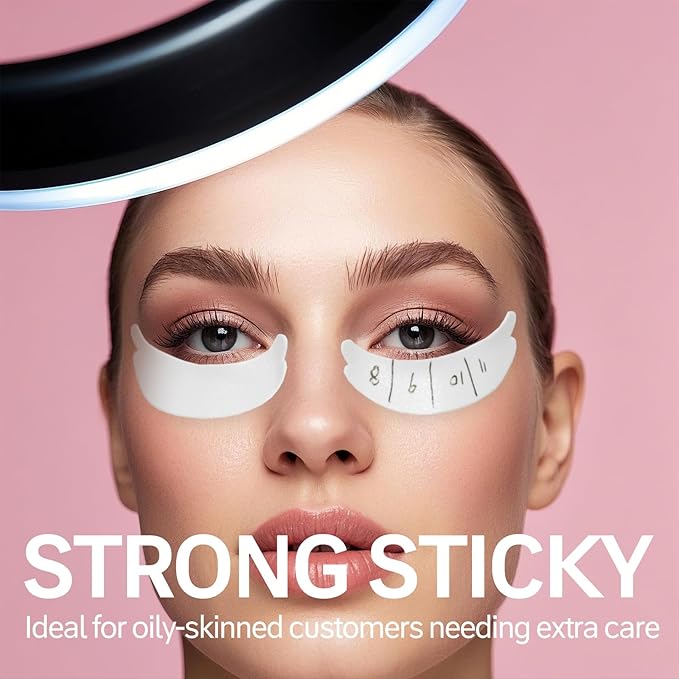 Eye Pads Lash Extensions(125 Pcs) - Akissos Premium White Foam Under Eye Patches, Eyepads Tape with Hypoallergenic Glue for Eyelash Extension | Lift | Tint | Remove, Lash Tech Must Haves Beauty Tools