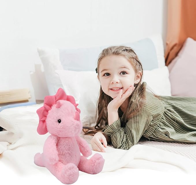 Pink Dinosaur Stuffed Animals for Girls, Dinosaur Toys for Kids 3-5, Soft Plush for Baby and Toddlers, Gifts for Mom Sister Daughter, Xmas Birthday Gift for 4-6, 6-8 Year Old
