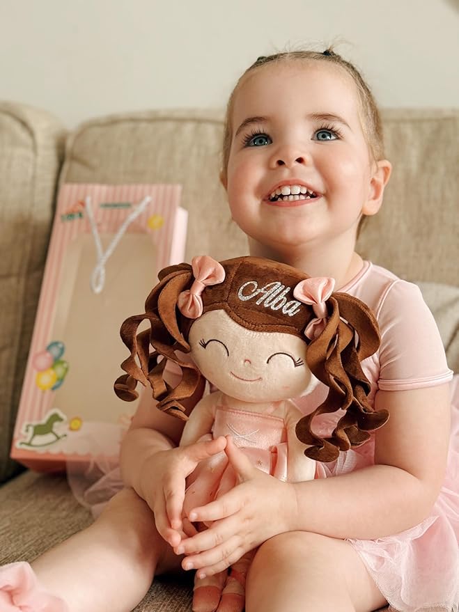 Gloveleya Personalized Name Ballerina Doll – Custom Plush Ballet Girl Doll 13", Unique Gift for Baby Shower, Birthday, Christmas & Holiday Keepsake for Toddlers and Little Girls