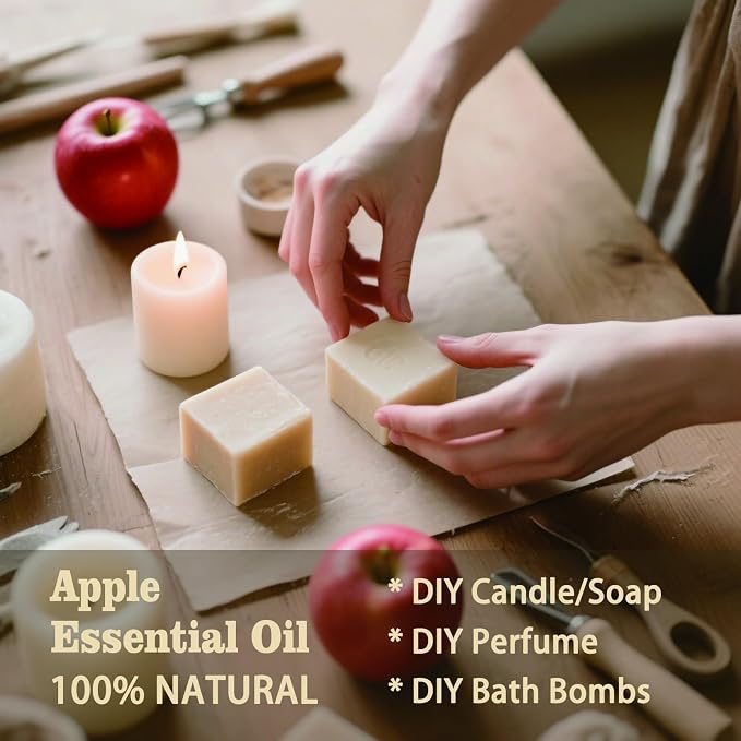 Apple Essential Oil, Apple Oil for Diffuser, Humidifier, DIY Candle, Soap, Fresh Scent, Home, Cleaning, Gift Ready,Apple Fragrance Oil - MLYNKL Essential Oils (16.33 fl oz / 490ml)